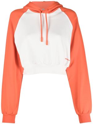 Sunnei logo-print panelled hoodie - White