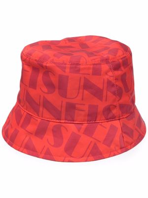 Sunnei logo-print reversible bucket hat - Red