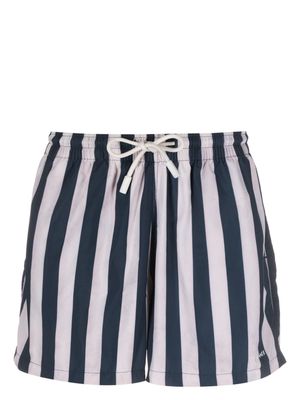Sunnei logo-print striped swim shorts - Blue