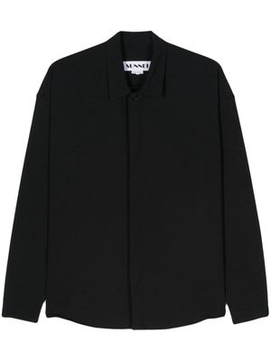 Sunnei logo-tag knitted shirt - Black
