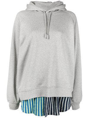 Sunnei melange-effect layered hoodie - Grey