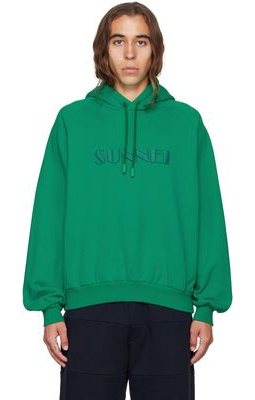 Sunnei Navy Embroidered Hoodie