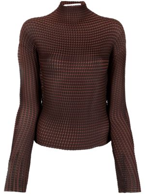 Sunnei pleated long-sleeved T-shirt - Brown