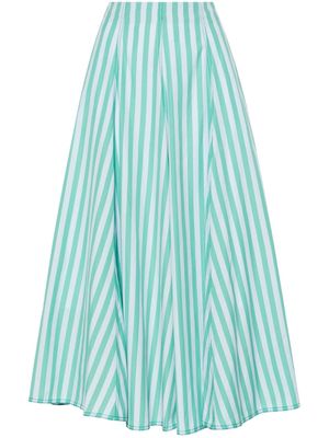 Sunnei poplin striped midi skirt - Blue