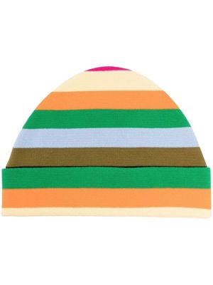 Sunnei rainbow-stripe cotton hat - Orange