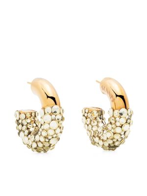 Sunnei rhinestone-embellished chunky hoop earrings - Gold