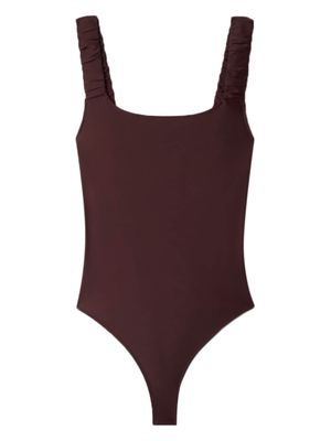 Sunnei ruched swimsuit - Brown