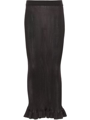 Sunnei semi-sheer ribbed long skirt - Grey
