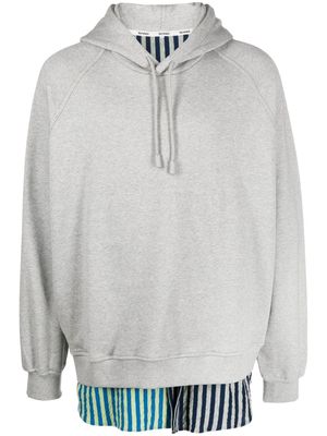Sunnei shirt-hem cotton hoodie - Grey