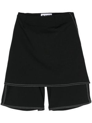 Sunnei skirt-overlay knee-leng shorts - Black