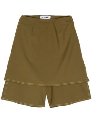 Sunnei skirt-overlay knee-leng shorts - Green