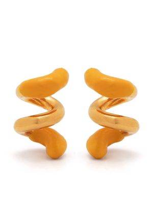 Sunnei small rubberized curly earrings - Gold