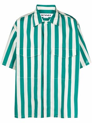 Sunnei stripe-print oversized shirt - Green
