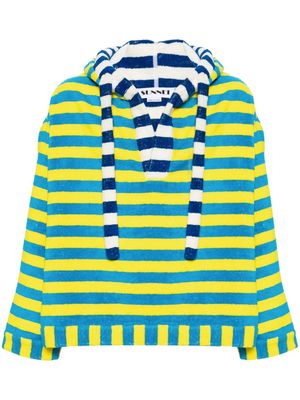 Sunnei striped cotton hoodie - Blue