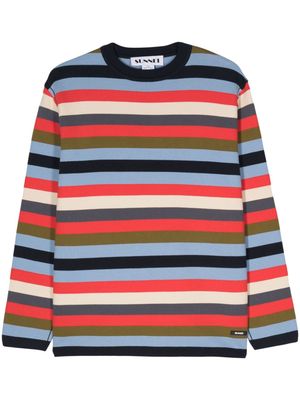 Sunnei striped cotton jumper - Blue