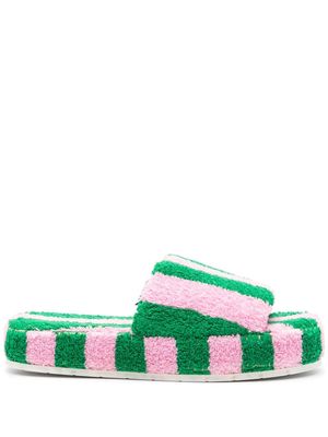 Sunnei striped cotton slippers - Pink