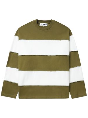 Sunnei striped cotton sweatshirt - Green