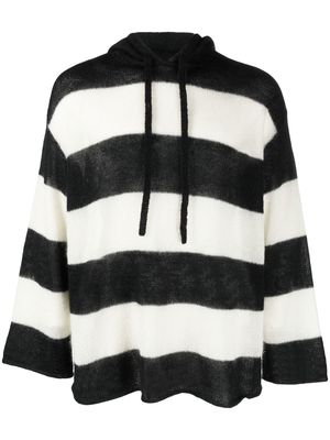 Sunnei striped intarsia knit hoodie - Black