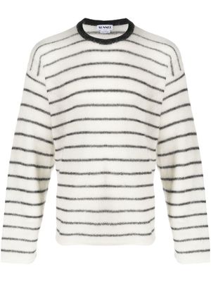 Sunnei striped intarsia knit jumper - White