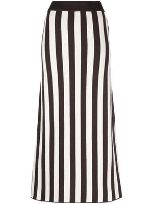 Sunnei striped long knitted skirt - Brown