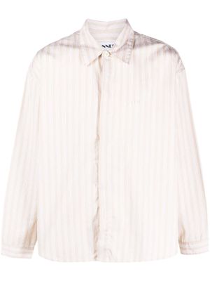 Sunnei striped-pattern cotton shirt - Neutrals