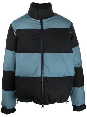 Sunnei striped puffer jacket - Blue