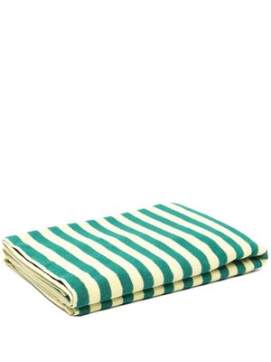 Sunnei striped reversible cotton beach towel - Black