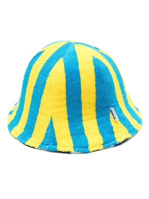 Sunnei striped reversible terry-cloth sun hat - Yellow