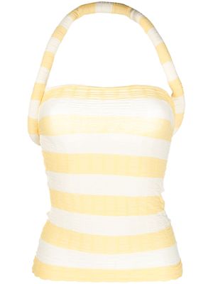 Sunnei Tubo stripe knitted top - Yellow