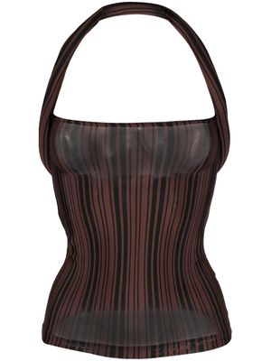 Sunnei Tubo stripe-print top - Brown
