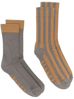 Sunnei two-pack logo intarsia socks - Grey