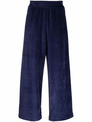 Sunnei velvet-effect slip-on palazzo trousers - Blue