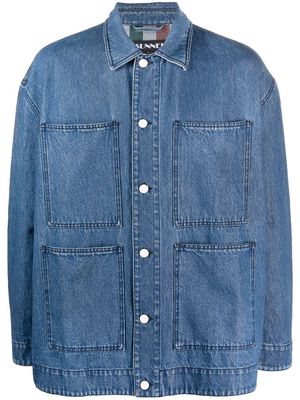 Sunnei washed-denim shirt jacket - Blue