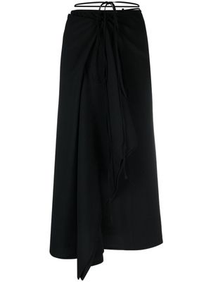 Sunnei wraparound tie flared skirt - Black
