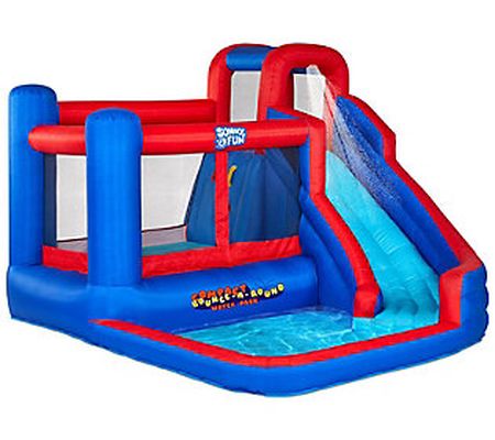 Sunny & Fun Compact Bounce-A-Round Inflatable W ater Slide Par