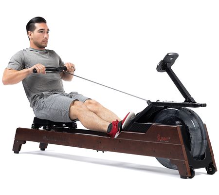 Sunny Health Fitness Hydro Wooden Water Rower