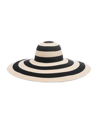Sunny Striped Wide-Brim Hat