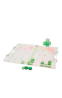 Sunnylife Ombre Lucite Backgammon in White.