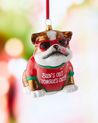 Suns Out Tongues Out Bulldog Christmas Ornament