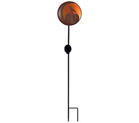 Sunset Vista Crow Pumpkin Solar Stake 42"