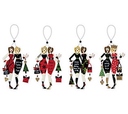 Sunset Vista Designs Holiday Divas Ornaments - Set of 4