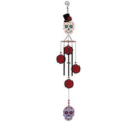 Sunset Vista Mr. Bones White Skull Chime 38"