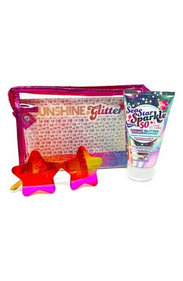 Sunshine & Glitter Kids' Cosmic Stardust Pink Travel Gift Set in Iridescent