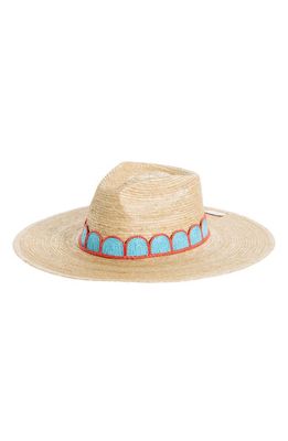 Sunshine Tienda Gloria Palm Straw Hat in Natural/Turquoise