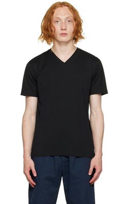 Sunspel Black Cotton T-Shirt