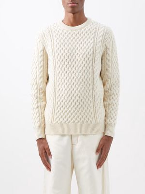 Sunspel - Cable-knit Merino Sweater - Mens - Cream