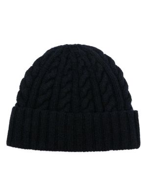 Sunspel cable-knit wool beanie - Blue