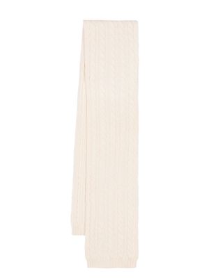 Sunspel cable-knit wool scarf - Neutrals