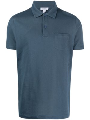 Sunspel chest-pocket cotton polo-shirt - Blue