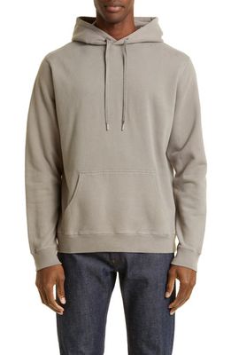 Sunspel Cotton French Terry Hoodie in Umber Brown